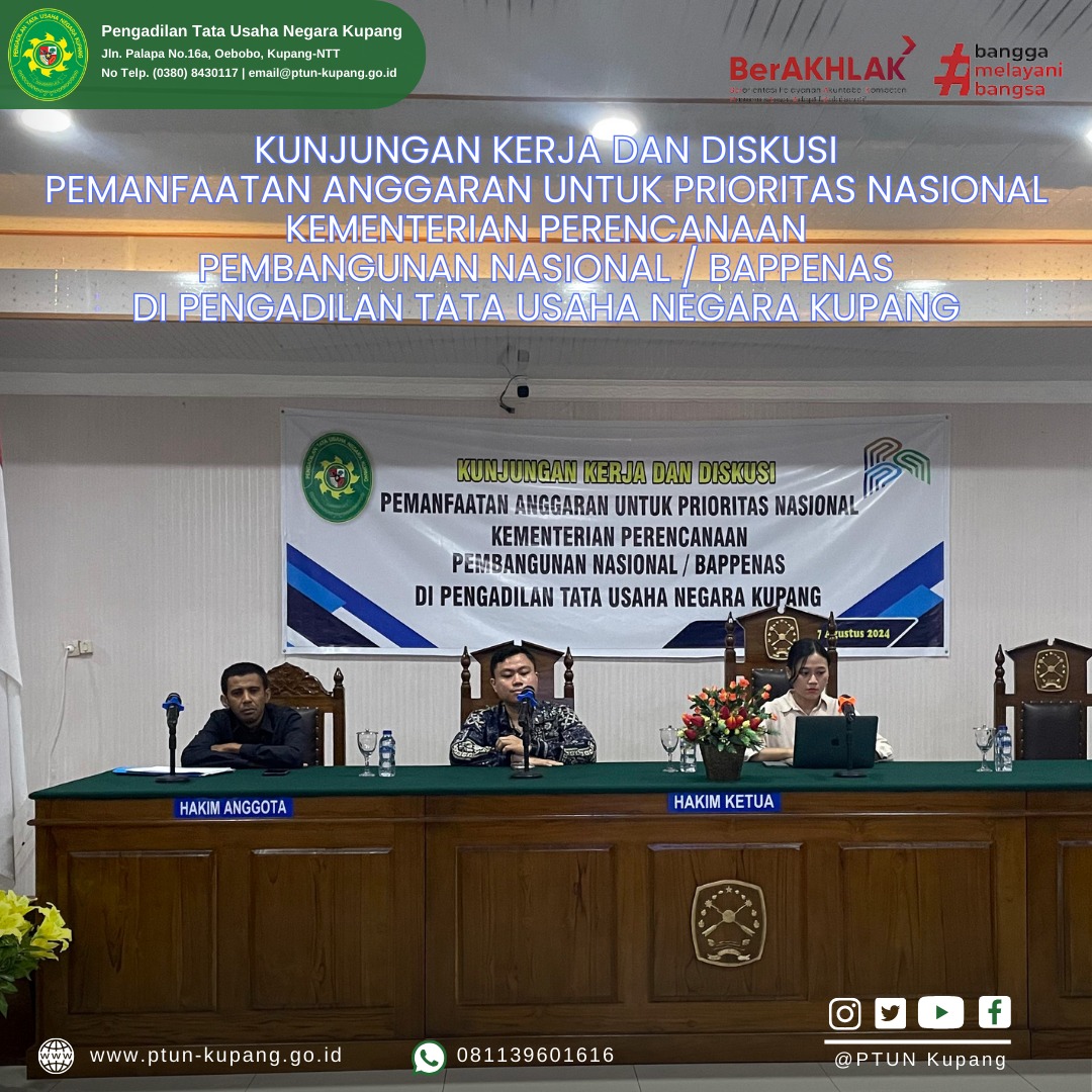  kegiatan Kunjungan Kerja dan Diskusi Pemanfaatan Anggaran Untuk Prioritas Nasional Kementerian Perencanaan Pembangunan Nasional / Bappenas yang dilakukan secara luring