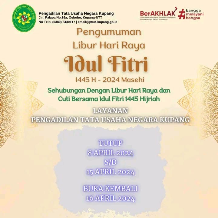 Libur Hari Raya dan Cuti Bersama Idul Fitri 1445