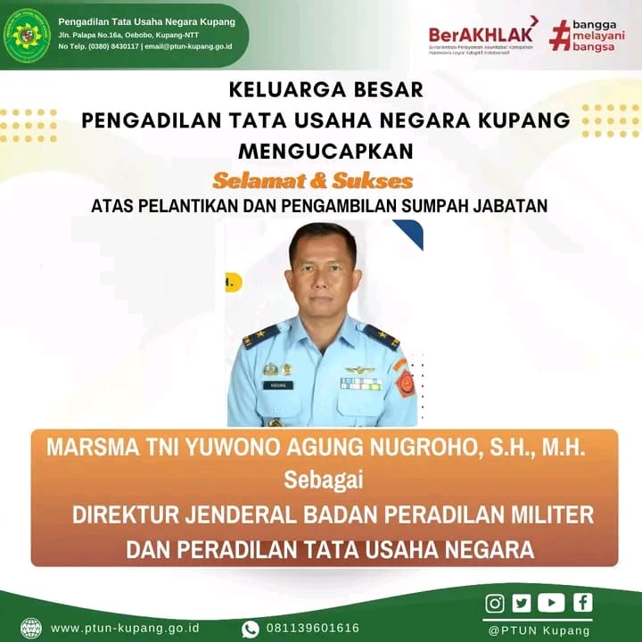 Pelantikan dan Pengambilan Sumpah Jabatan Marsma TNI Yuwono Agung Nugroho, S.H., M.H., 