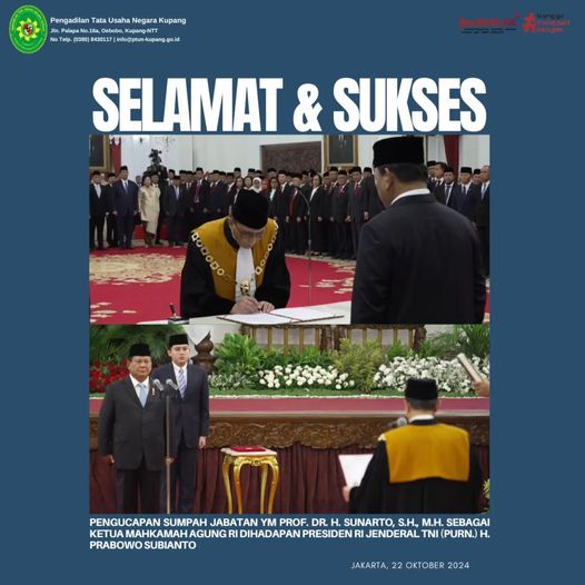 Sumpah Jabatan YM Prof. Dr. H. Sunarto, S.H., M.H. sebagai Ketua Mahkamah Agung RI dihadapan Presiden RI Jenderal TNI (Purn.) H. Prabowo Subianto