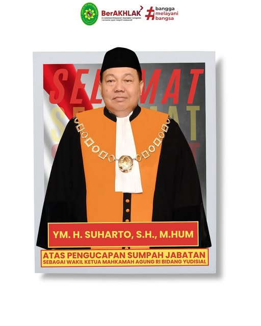 YM. H. Suharto, S.H., M.Hum. sebagai Wakil Ketua Mahkamah Agung RI Bidang Yudisial.