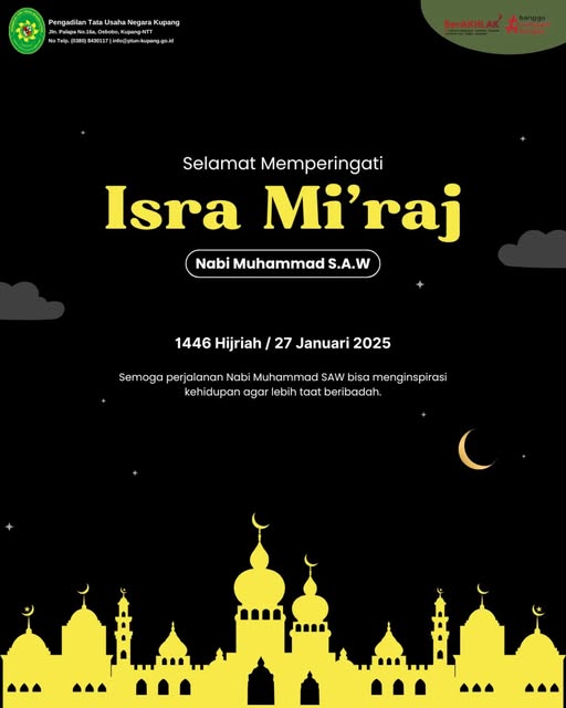 Selamat memperingati Isra Mi'raj Nabi Muhammad S.A.W. 1446 Hijriah