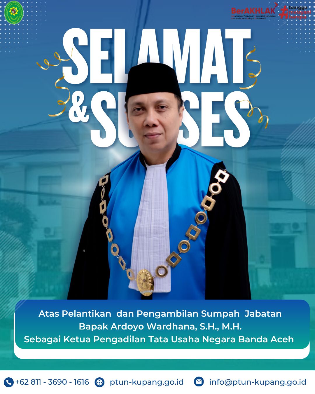 Selamat mengemban amanah baru, Bapak Ardoyo Wardhana, S.H., M.H.