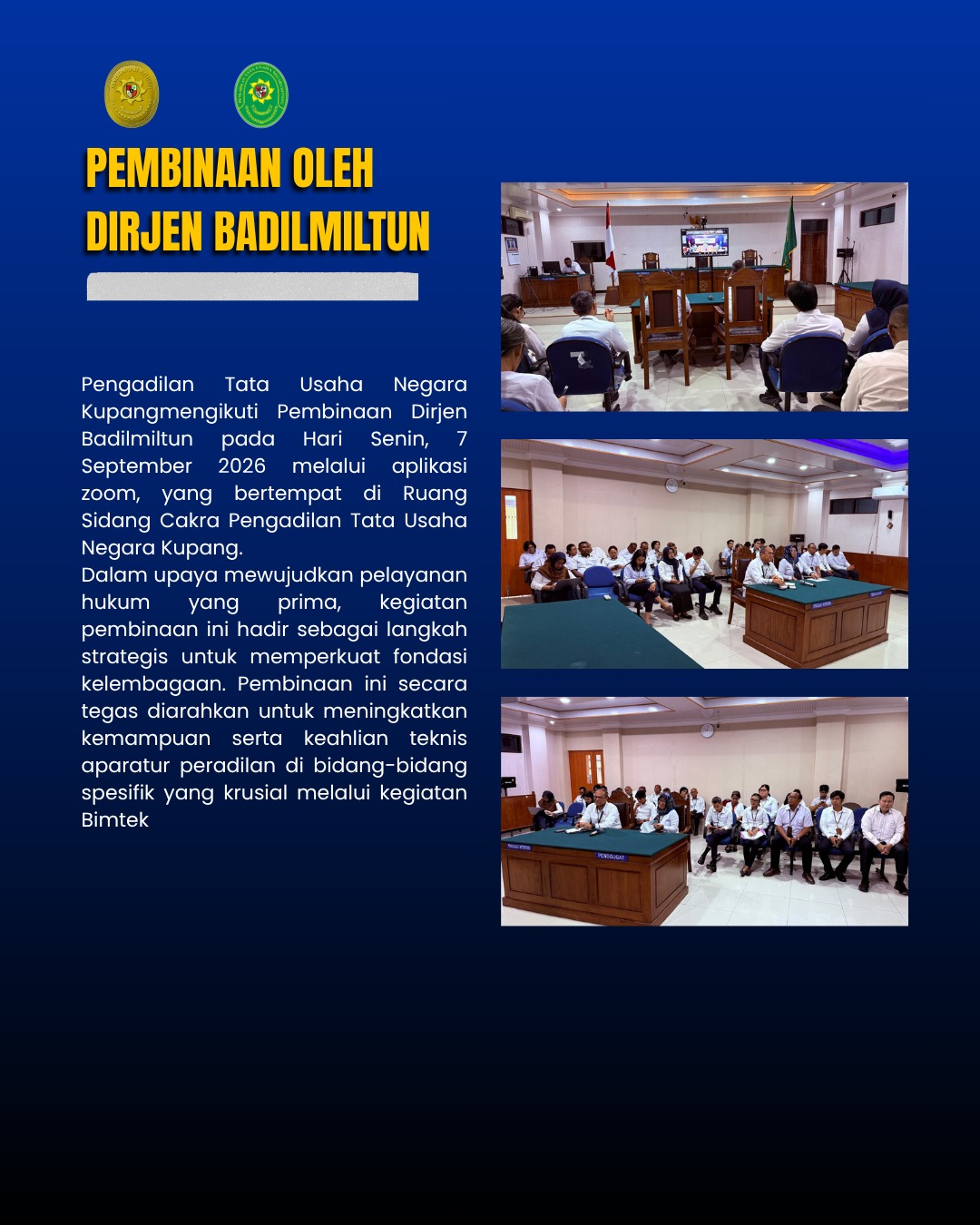 Pembinaan oleh Dirjenbadilmiltun bulan September 2026