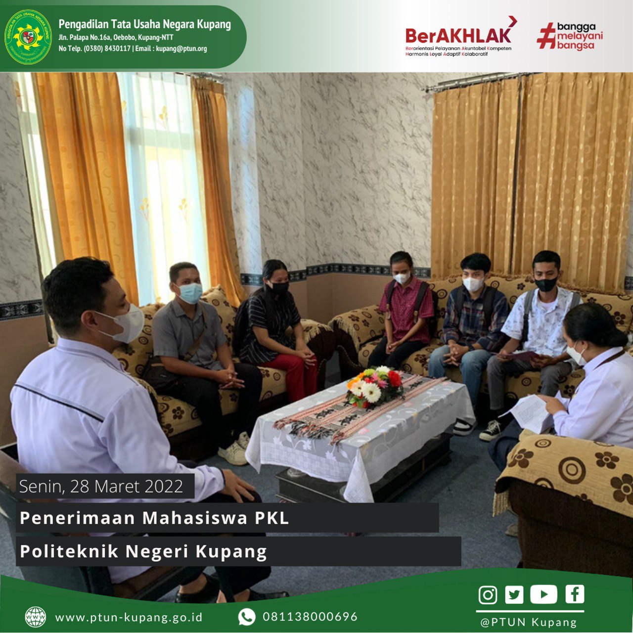Penerimaan Mahasiswa Praktek Kerja Lapangan (PKL) Politeknik Negeri Kupang