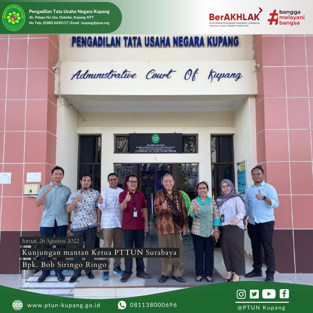 kunjungan dari Bpk. Bob Siringo Ringo yang merupakan mantan Ketua PTTUN Surabaya