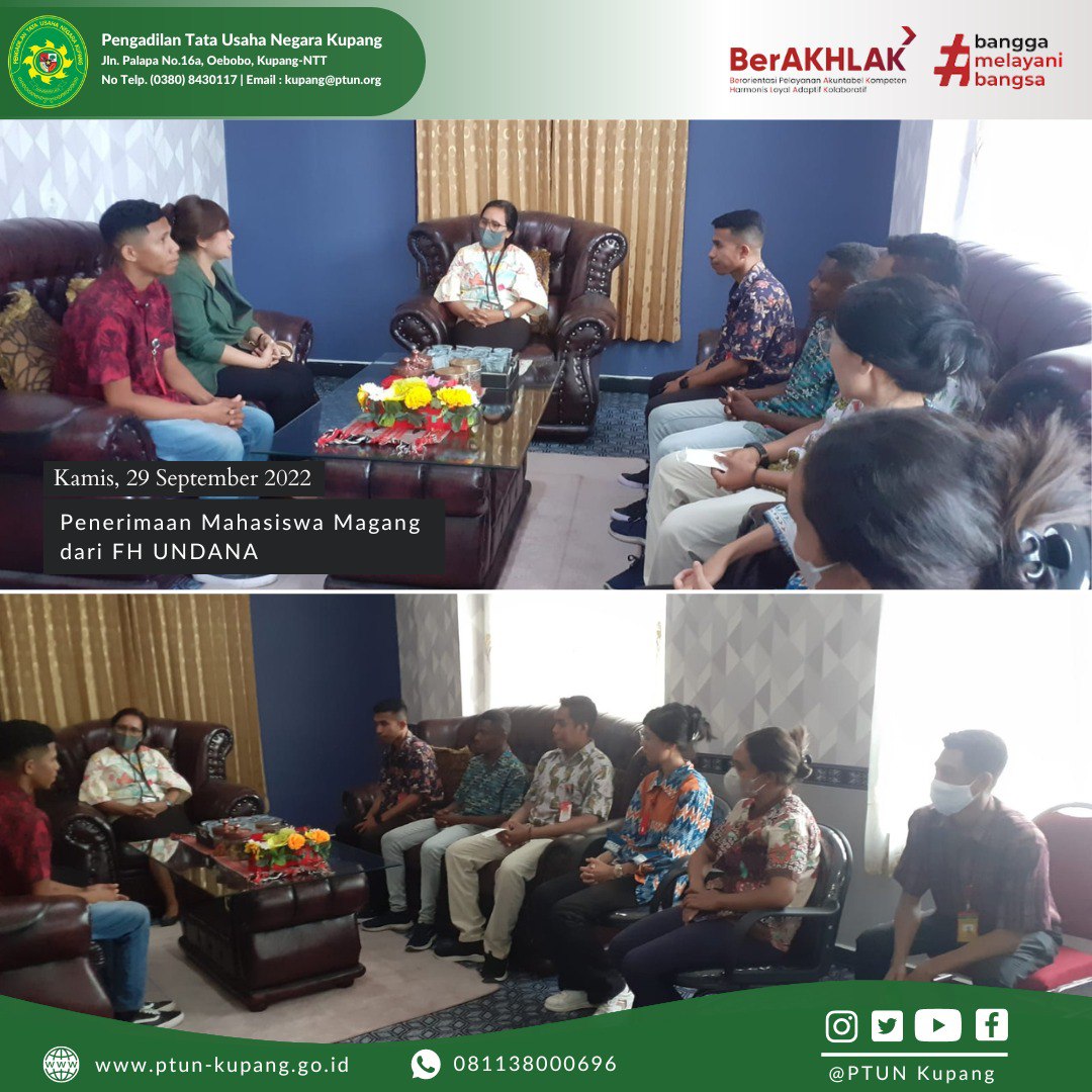 Penerimaan Mahasiswa Magang Fakultas Hukum Universitas Nusa Cendana 