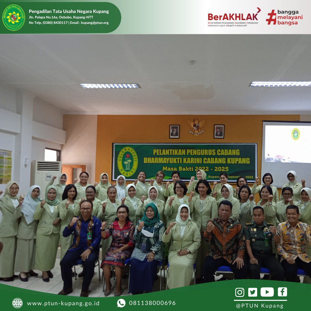 Pelantikan Pengurus Cabang Dharmayukti Karini Cabang Kupang Masa Bakti 2022-2025