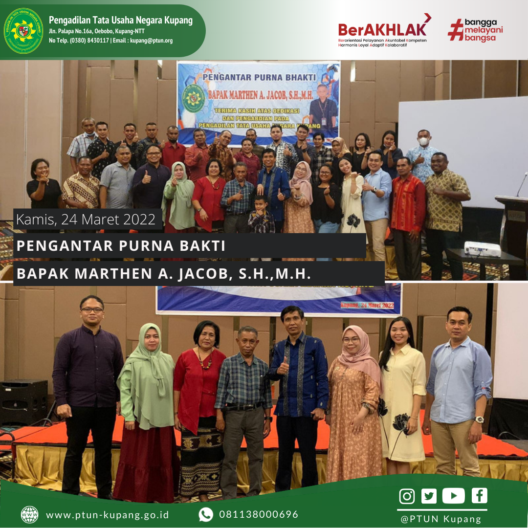 Pengantar Purna Bakti Bpk. Marthen A. Jacob, S.H.,M.H.